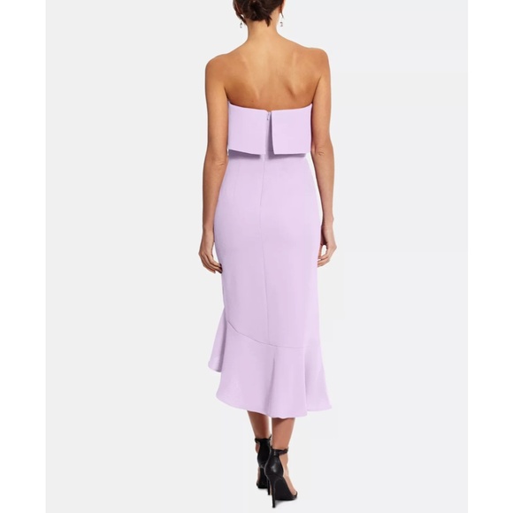 NWT $219 XSCAPE [‎ 10 ] Crepe Bustier Ruffle Skirt Dress in Lilac Purple - Picture 3 of 14
